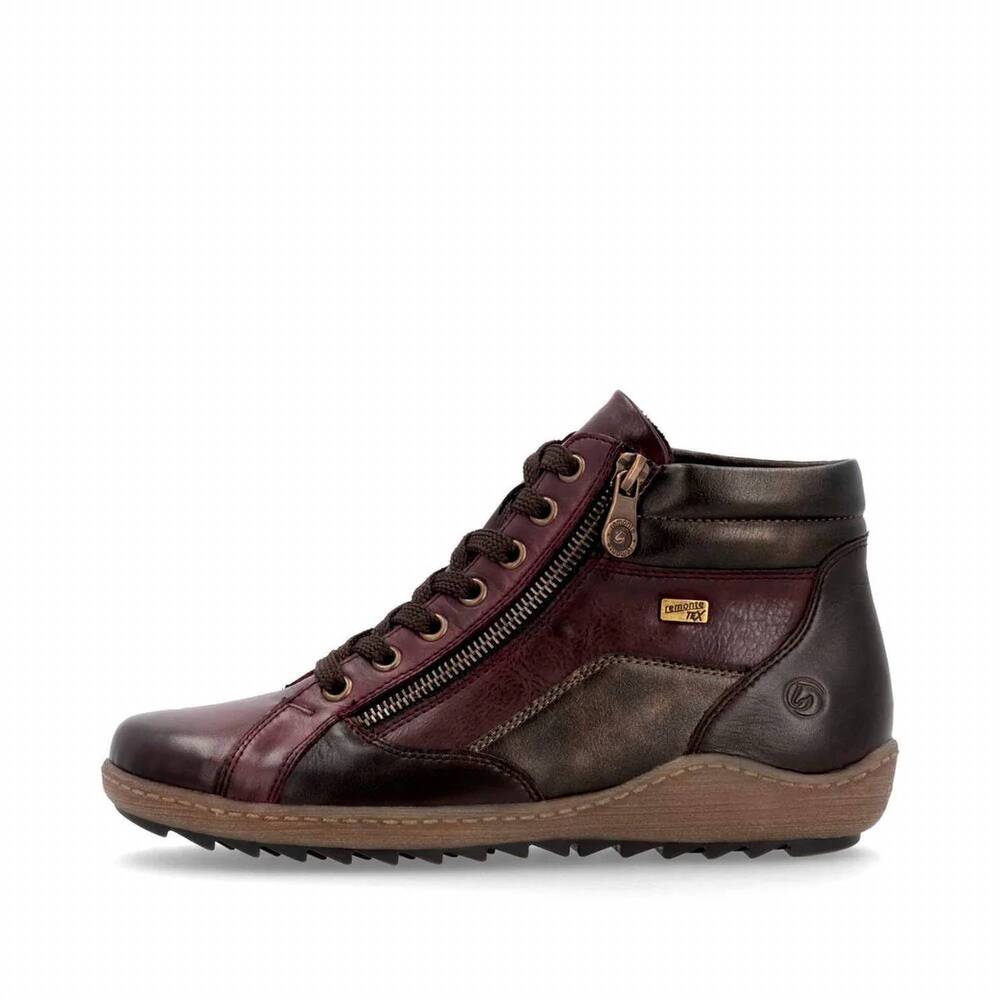 NEW REMONTE women's r1458 liv ankle boots in vino